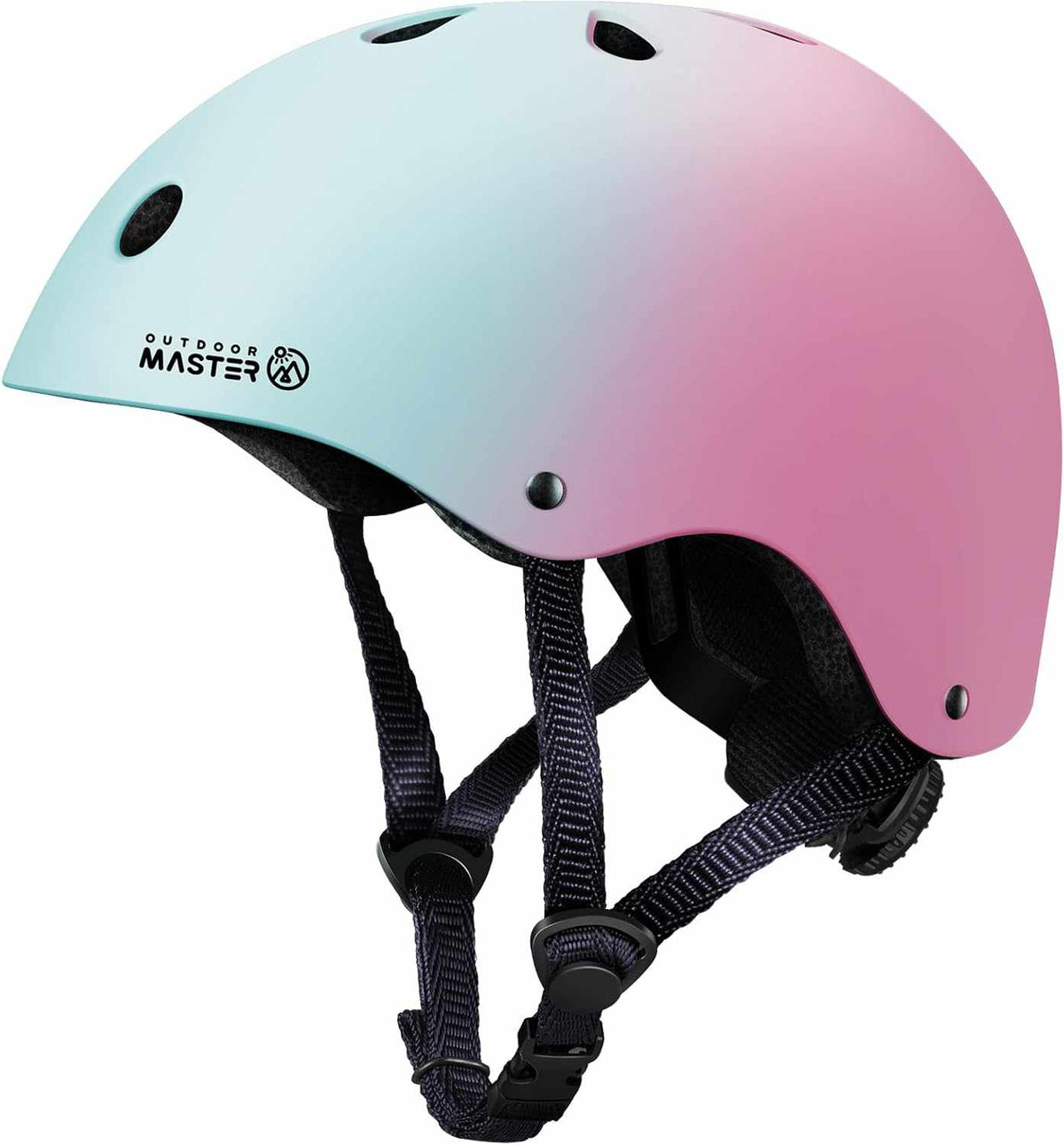 Blue pink gradient adjustable kids bicycle helmet with removable liners for Outdoor Master Youth