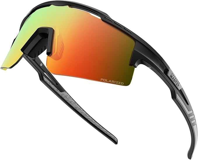 OutdoorMaster Hawk II lightweight black polarised sports sunglasses with UV400 protection and memory polymer frame