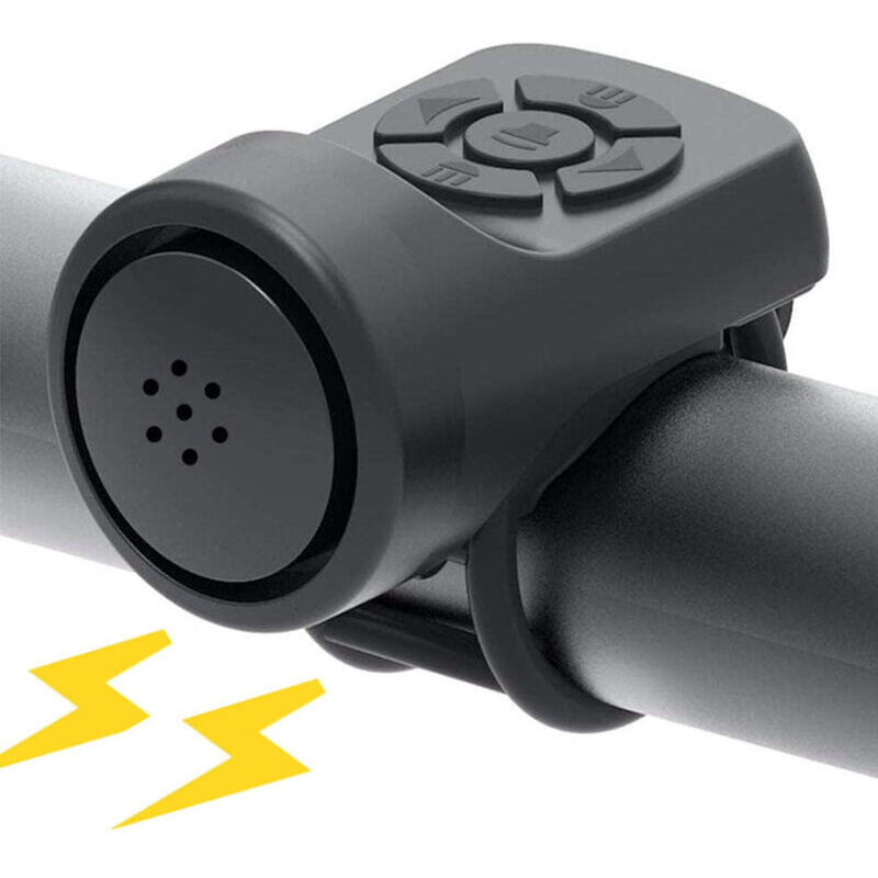 Electric Bicycle Horn 120dB, Portable USB Charging Rubberskin Bell with Alarm for Mountain and Road Bike.
