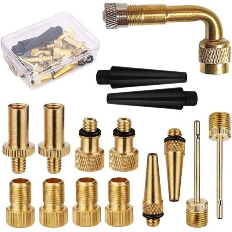 15 pcs Bicycle Valve Adapter Set Reducing Nozzles Tire Pump Adapter Set Ball Pump Needle Universal.