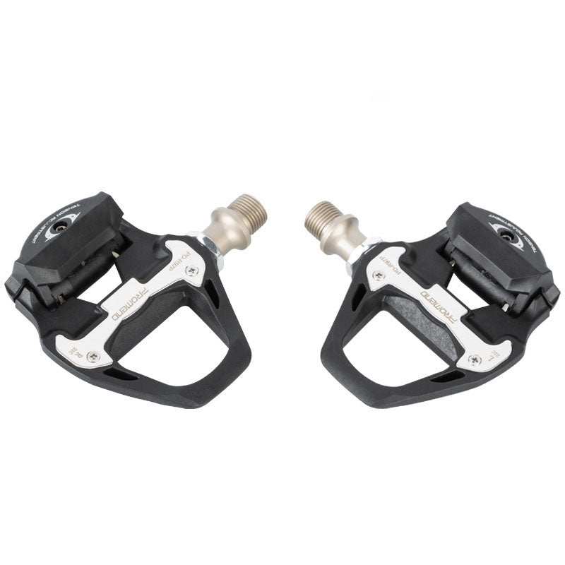 PROMEND bicycle clipless pedals compatible with SHIMANO SPD-SL system with adjustable tension and durable nylon chromium molybdenum steel axle