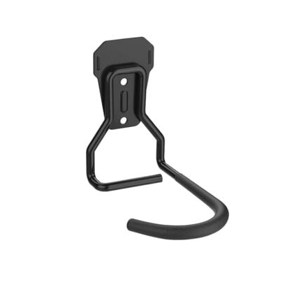 4 pack of heavy-duty L-shaped bike hooks mounted on wall for vertical bike storage with fold-flat design