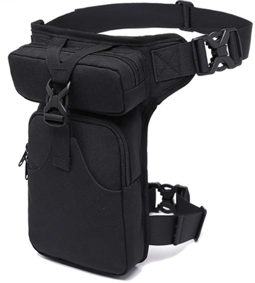 Premium weatherproof tactical leg bag fanny pack with multiple pockets and adjustable straps