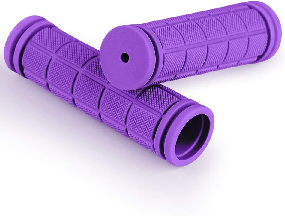 A pair of ergonomic bicycle handles in non-slip soft rubber, Purple