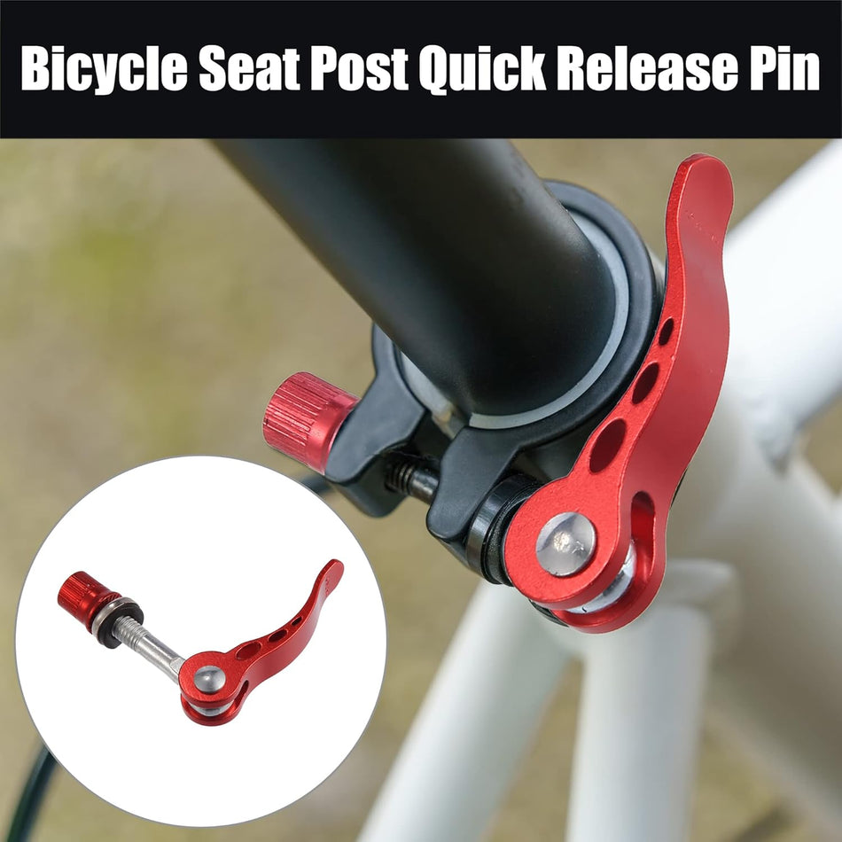 2pcs M6*65mm Aluminium Alloy Bicycle Seat Post Quick Release Pin Seatpost Skewer Bolt Red