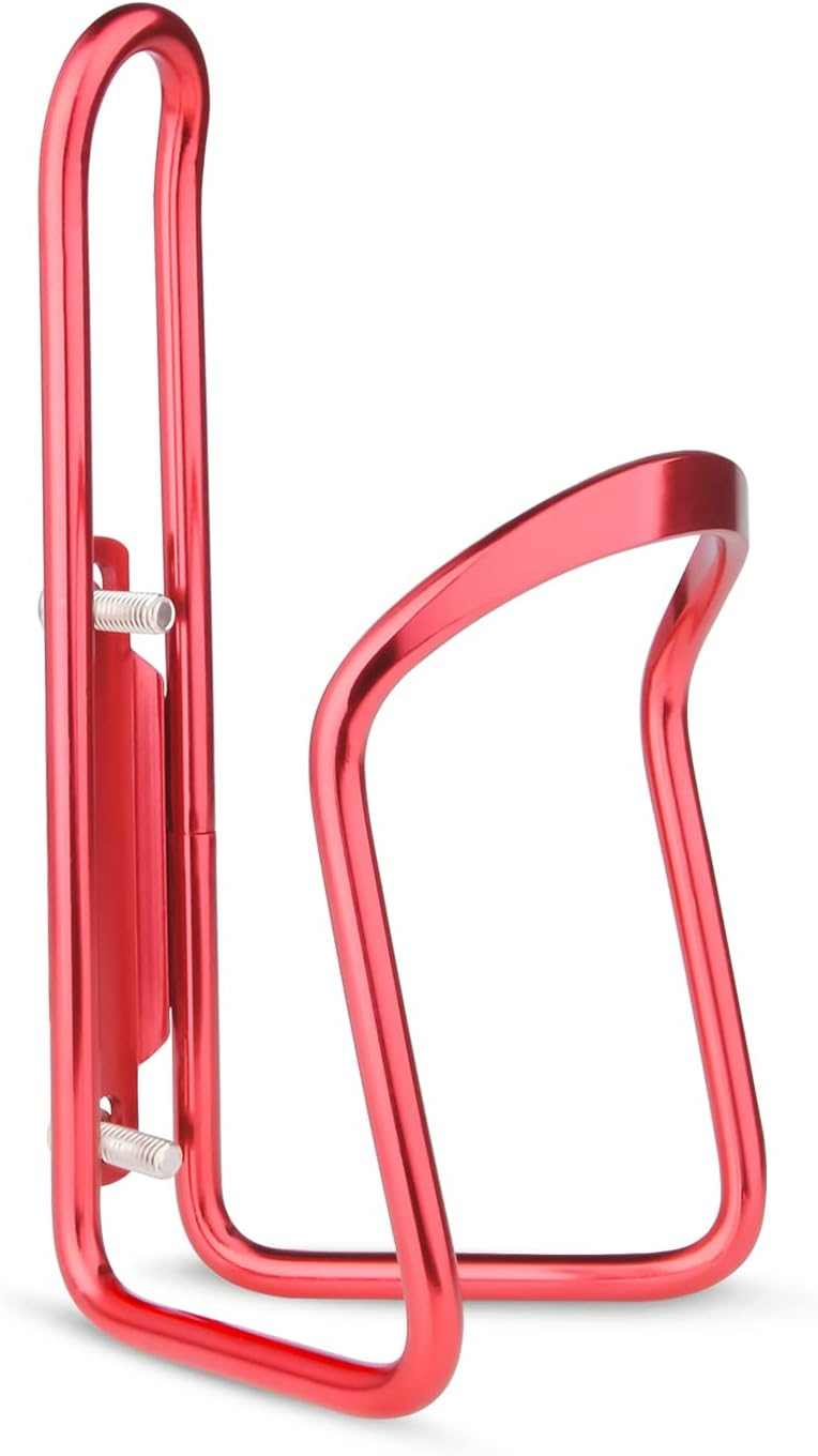 1Pack Lightweight Aluminum Alloy Cycling Bicycle Water Bottle Cage Holder Bracket for Outdoor Activities (Red), Bike Accessories
