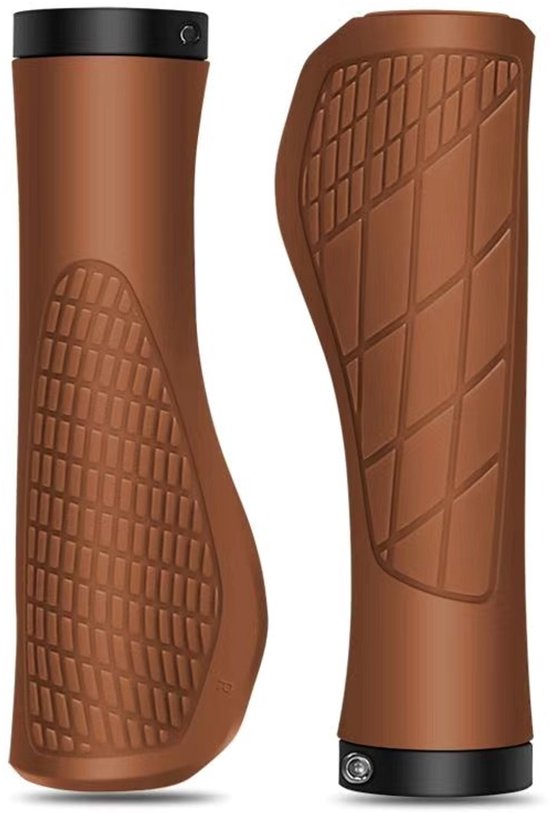 Bicycle grips - Mountain bike grips - 1 pair, including installation tools - Ergonomic bicycle grips | Brown Gripps