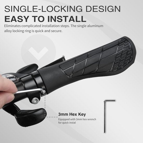 Bicycle grips - Mountain bike grips - 1 pair, including installation tools - Ergonomic bicycle grips | Green Gripps