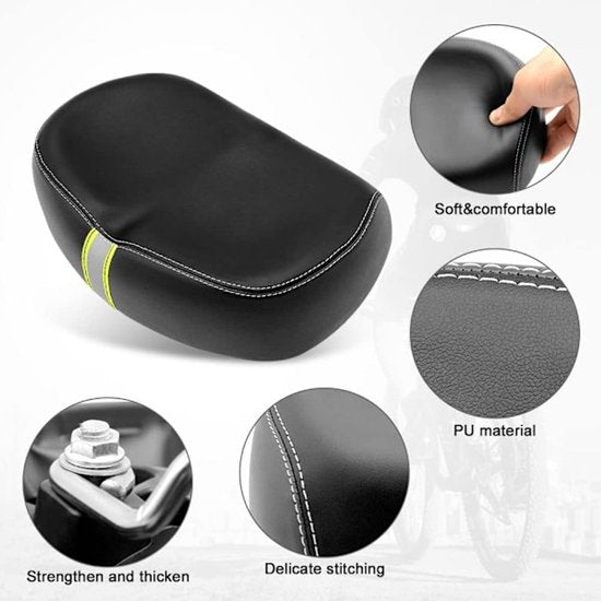 Bicycle saddle - Comfortable wide bicycle saddle - With memory foam pad - Comfort