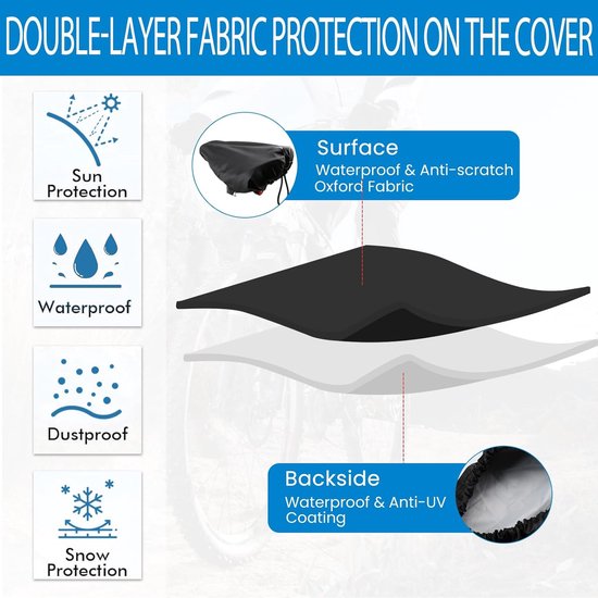 Bicycle saddle cover - Waterproof saddle cover - Rainproof saddle cover - Waterproof bicycle saddle cover with drawstring - Outdoor saddle cover - Bicycle accessories - Universal - Rain and dustproof - 24*27 cm - Black