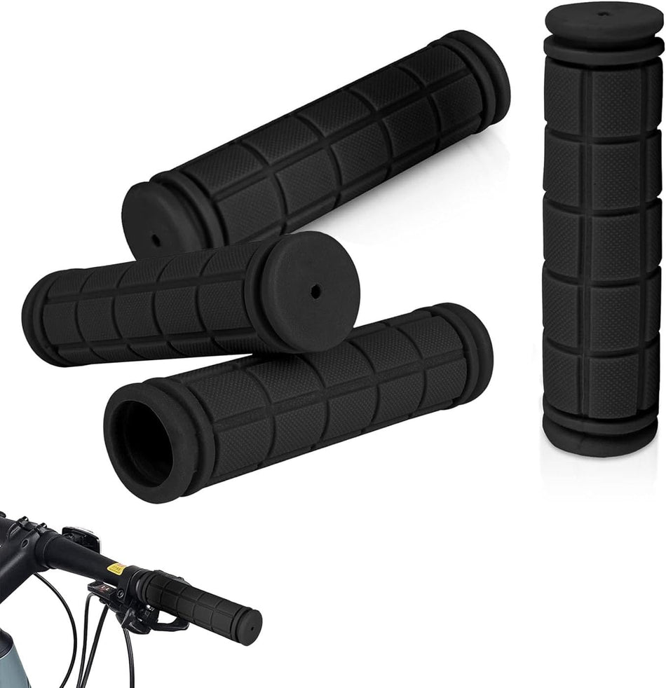 Bicycle handlebar covers - Soft rubber - Anti-slip - Black Bicycle handlebar - Universal handlebar covers - Suitable for bicycles - 2 pairs