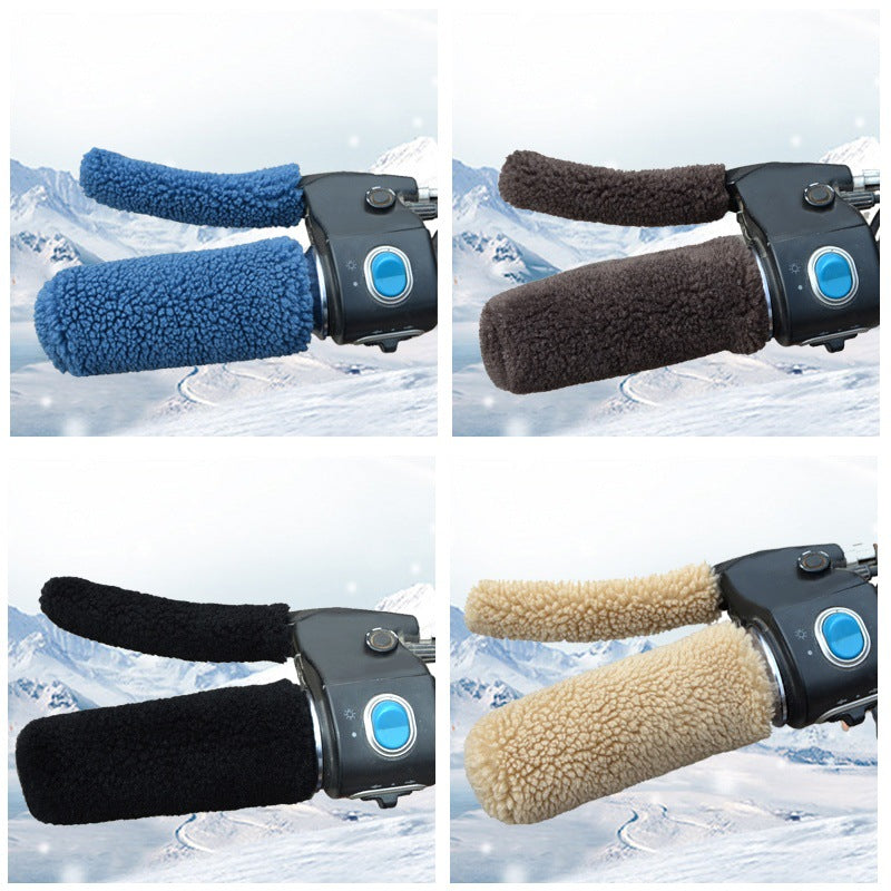 Handlebar Muffs for Electric Bike or Scooter – Winter Warm Gloves with Plush Lining – Universal for Bicycle / Tricycle – Blue