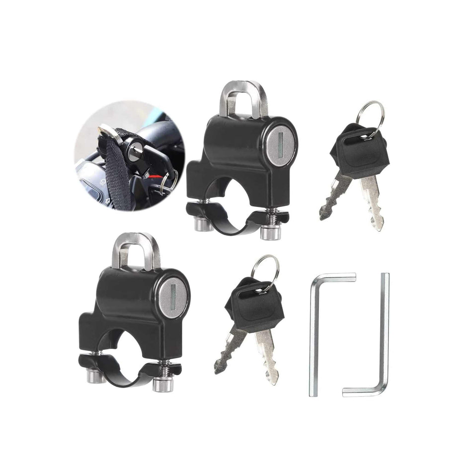 Set of 2 Handlebar Mount Helmet Lock Set