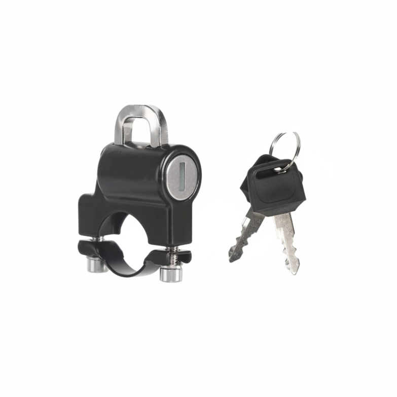 Set of 2 heavy-duty aluminium alloy handlebar mount helmet locks with rustproof weather-resistant design and secure keys