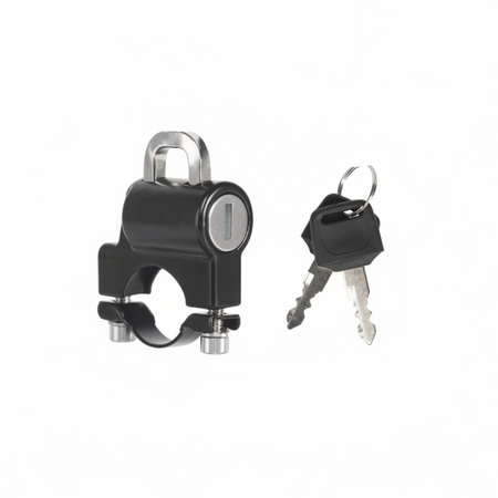Set of 2 heavy-duty aluminium alloy handlebar mount helmet locks with rustproof weather-resistant design and secure keys
