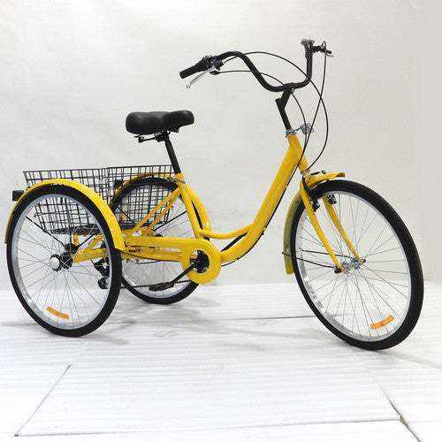 26 Inch Adult Tricycle with 7 Speed | Yellow