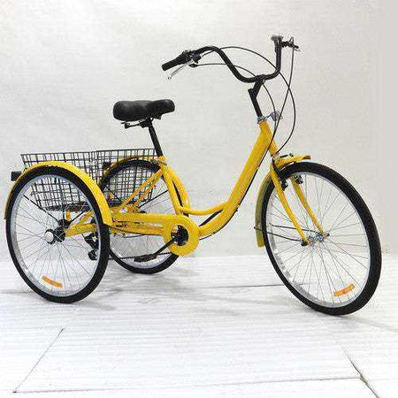 26 Inch Adult Tricycle with 7 Speed | Yellow