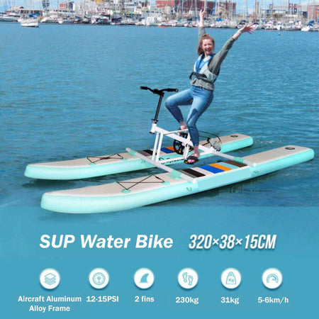 Inflatable and Portable Water Bike with Paddle Board