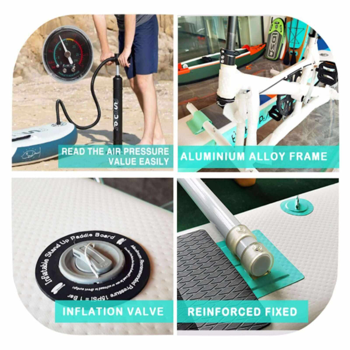 Inflatable and Portable Water Bike with Paddle Board