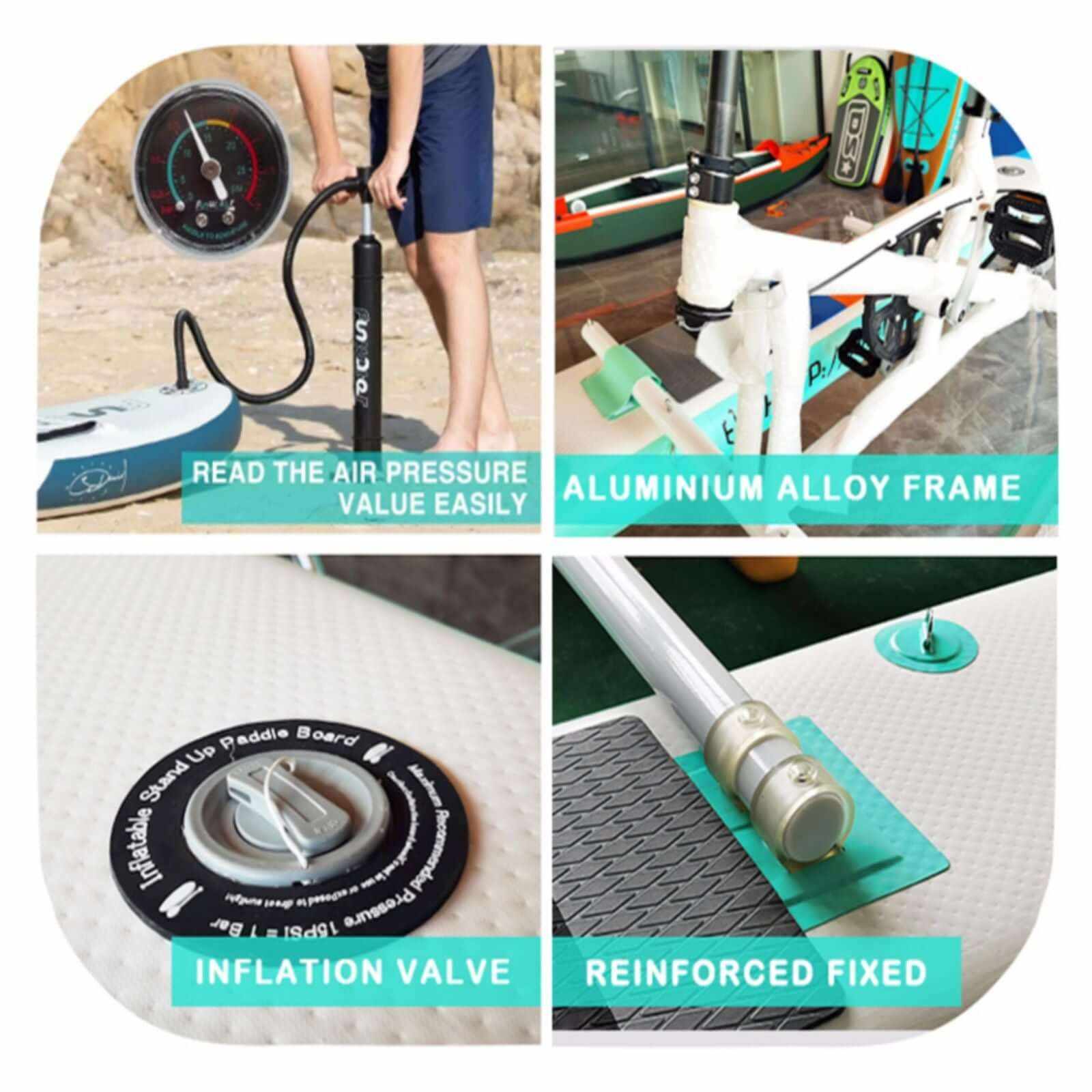 Inflatable and Portable Water Bike with Paddle Board