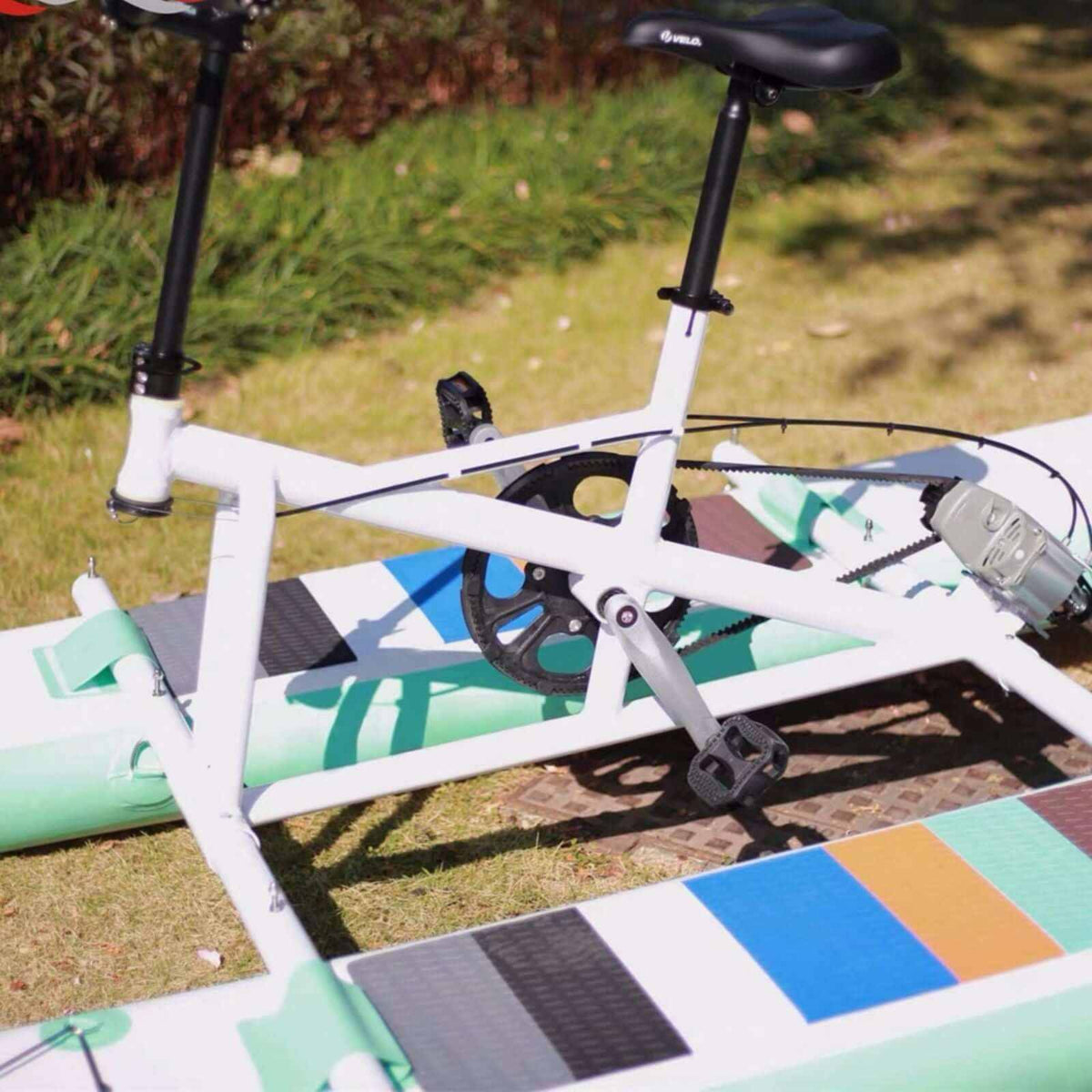 Inflatable and Portable Water Bike with Paddle Board