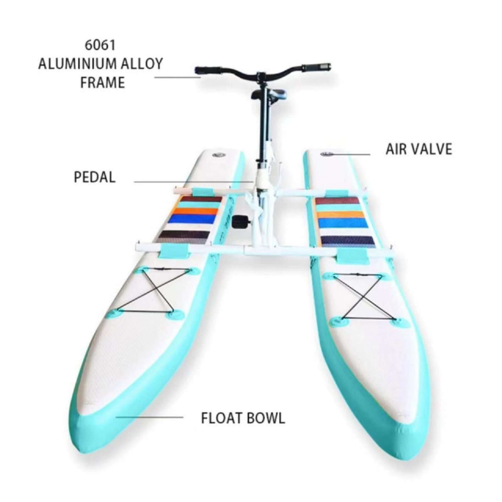 Inflatable and Portable Water Bike with Paddle Board