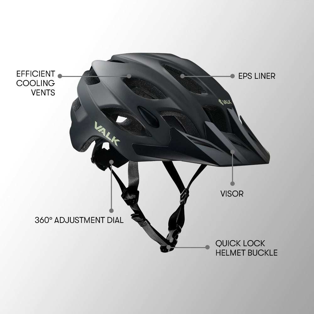 Large Mountain Adjustable Bicycle Helmet Large 58-61cm | Black