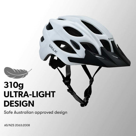 Large Lightweight Mountain Bike Helmet 58-61cm | White