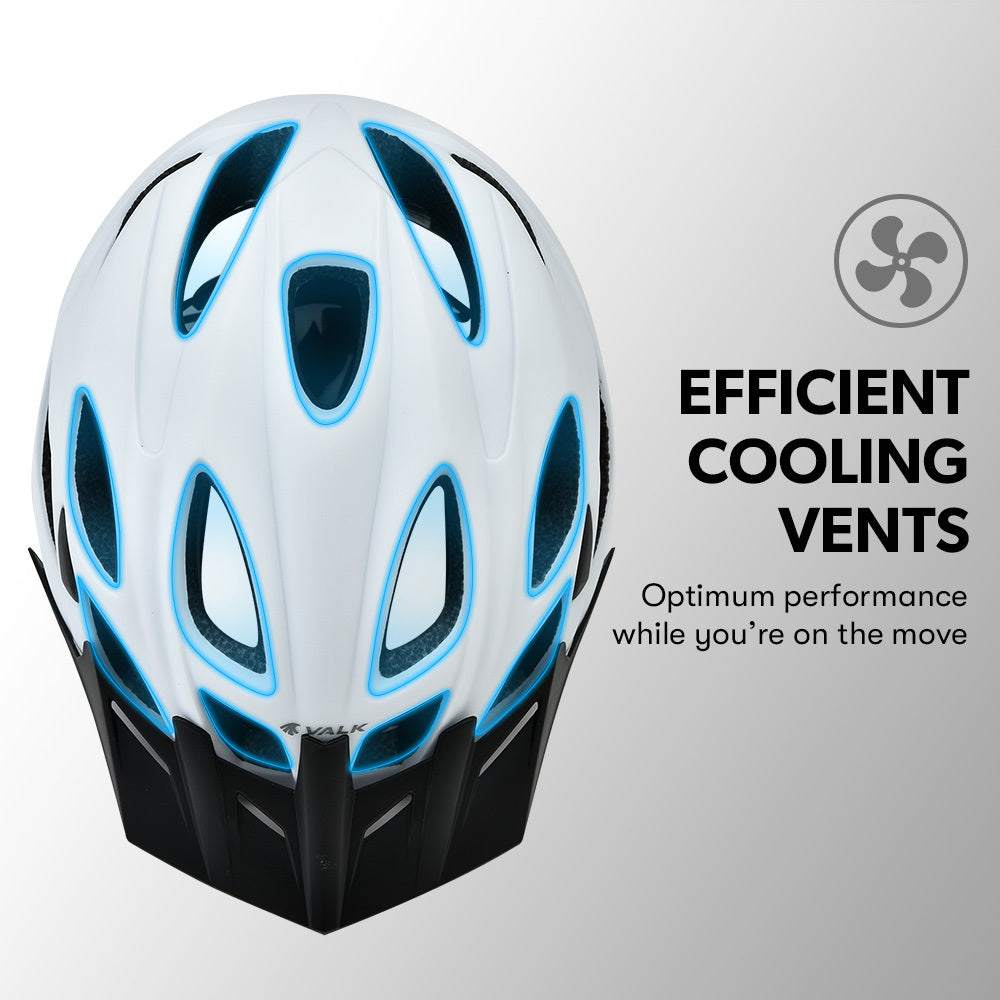 Large Lightweight Mountain Bike Helmet 58-61cm | White