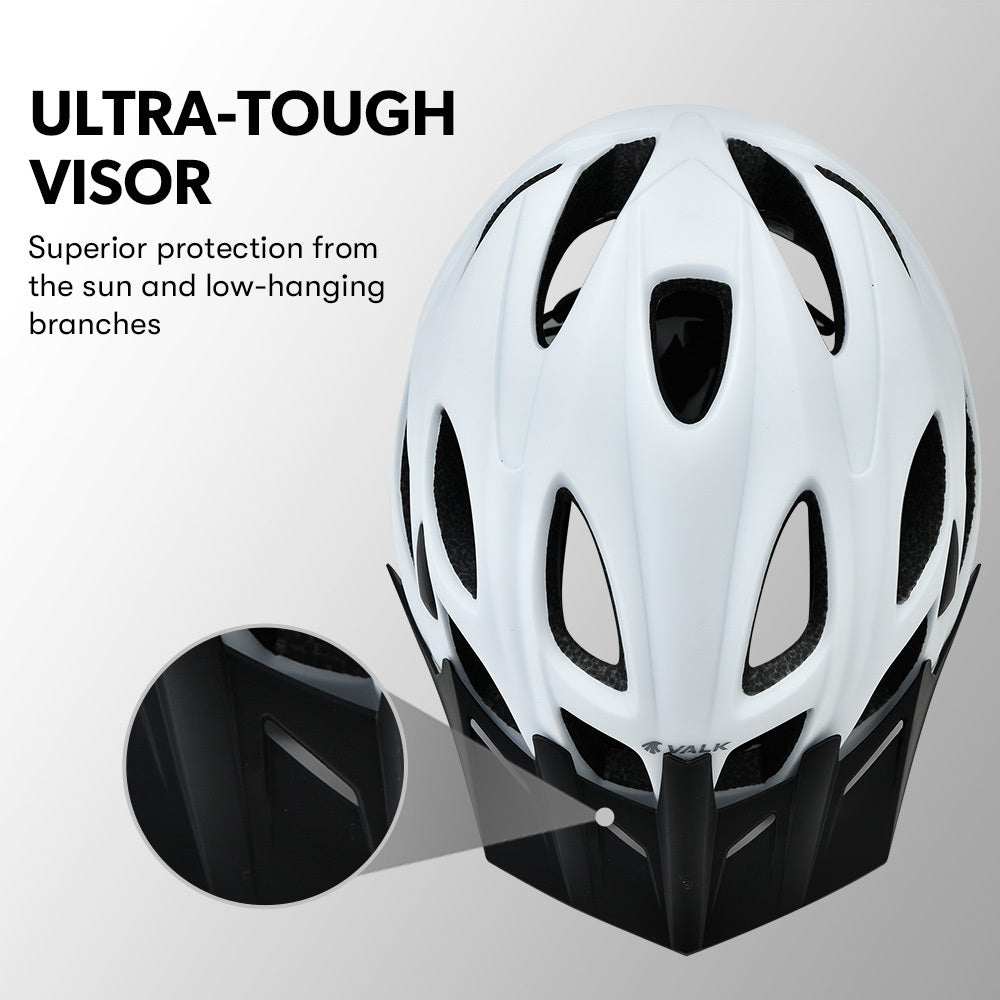 Large Lightweight Mountain Bike Helmet 58-61cm | White