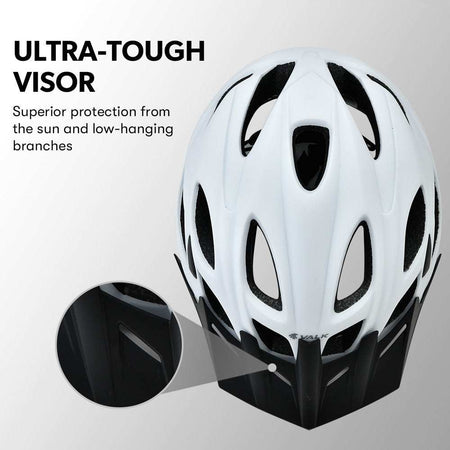 Large Lightweight Mountain Bike Helmet 58-61cm | White