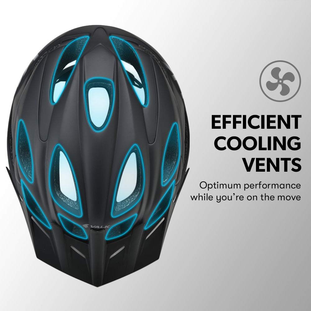 Small Mountain Bike Adjustable Helmet 54-56cm | Black