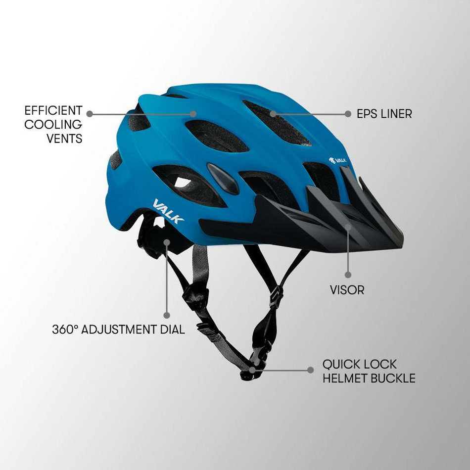 Small High Performance Mountain Bike Helmet 54-56cm | Blue