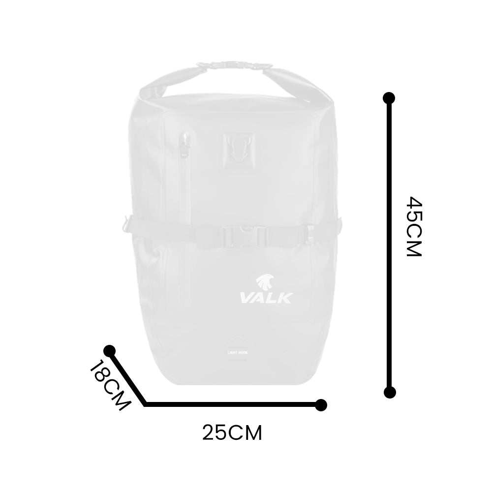 Waterproof 25L Pannier Bike Bag | Black