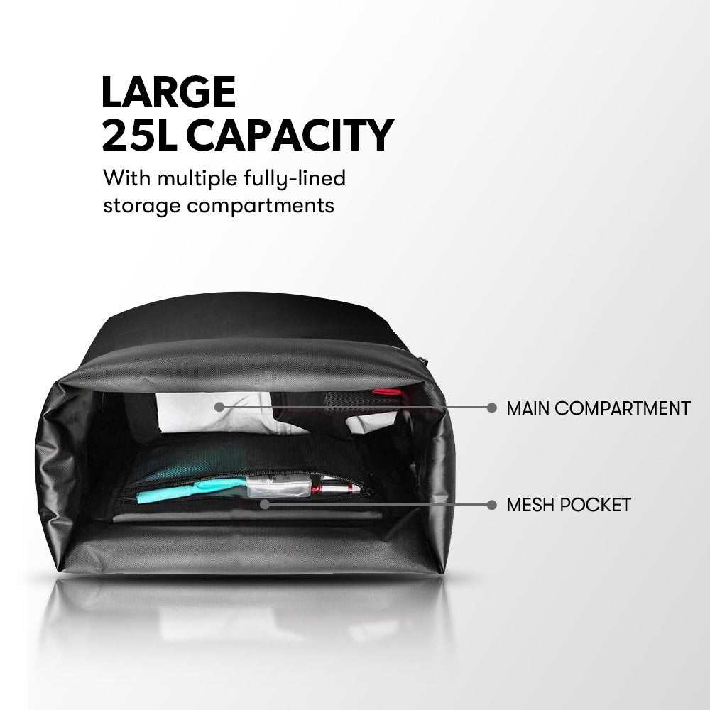 Waterproof 25L Pannier Bike Bag | Black