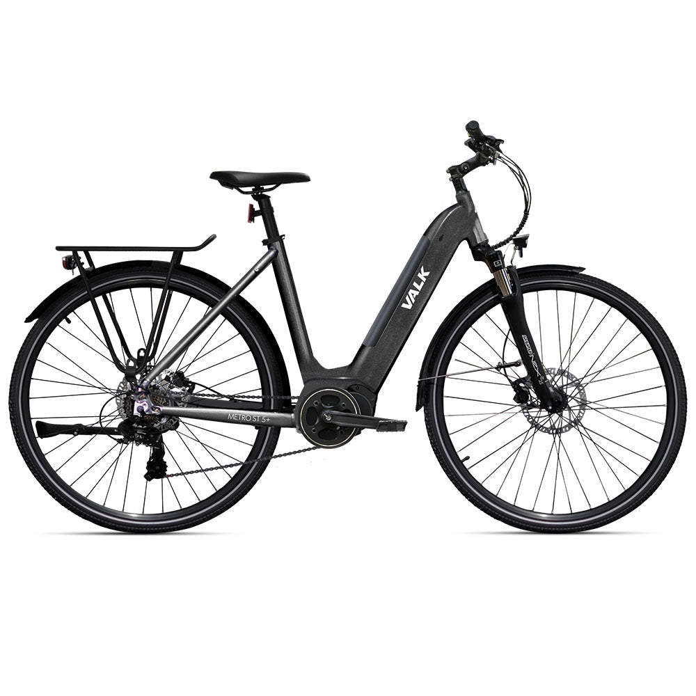 2023 Valk Metro ST 5 + Electric Bike, Mid-Drive, Step-Through, Medium, Dark Grey-BicycleLab.com.au