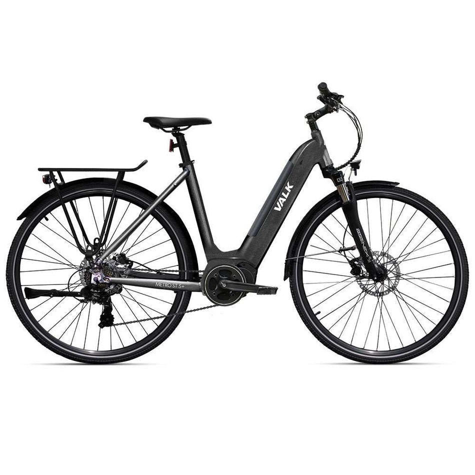 Premium Mid Drive Electric Bike with Bag Rack, Medium | Dark Grey