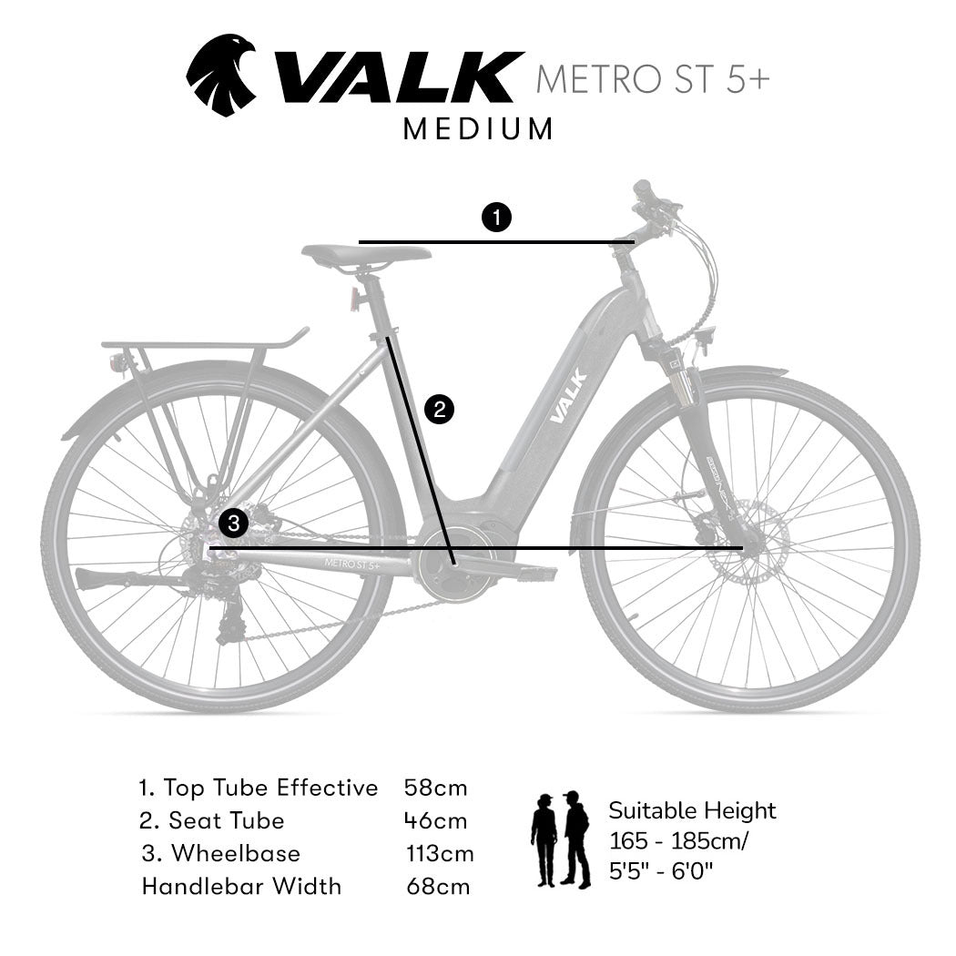 2023 Valk Metro ST 5 + Electric Bike, Mid-Drive, Step-Through, Medium, Dark Grey-BicycleLab.com.au