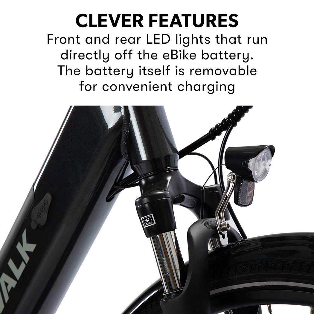 2023 Valk Metro ST 5 + Electric Bike, Mid-Drive, Step-Through, Medium, Dark Grey-BicycleLab.com.au