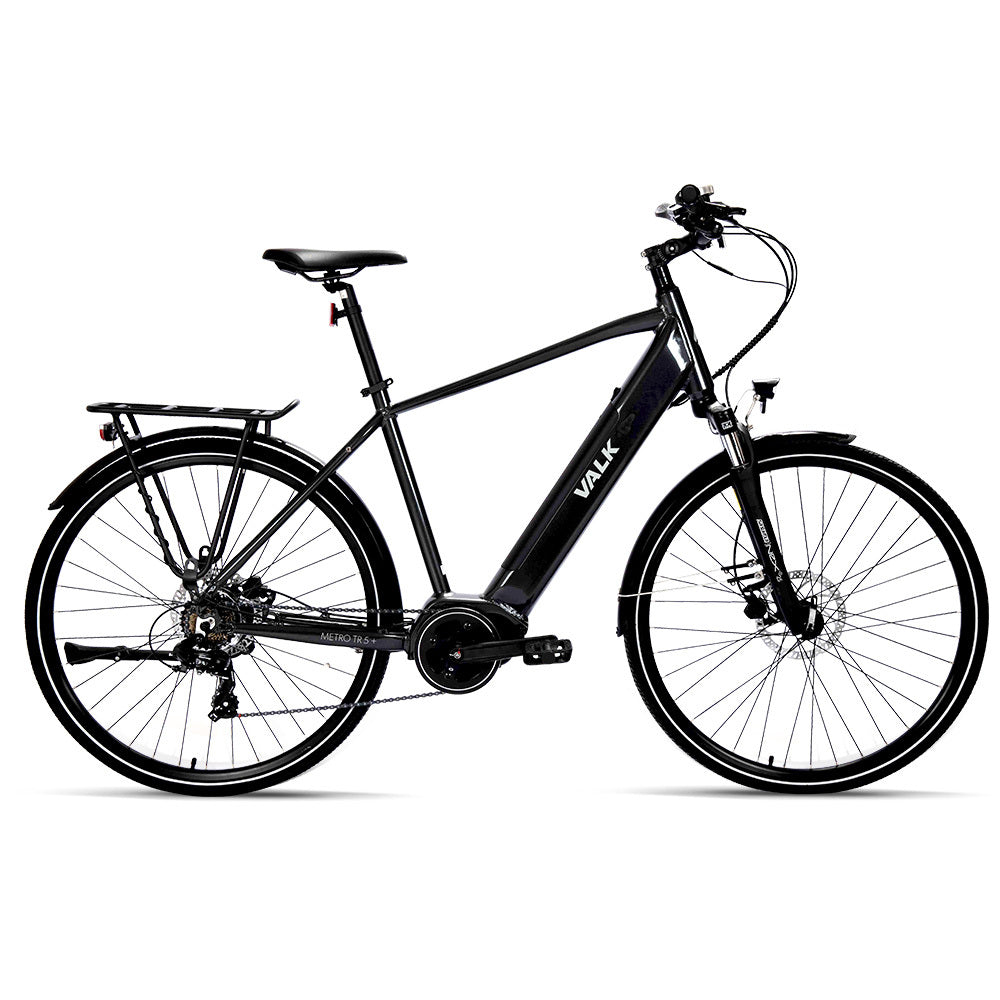 VALK Metro TR 5 + Electric Hybrid Bike, Gen II, Mid-Drive, Medium, Dark Grey-BicycleLab.com.au