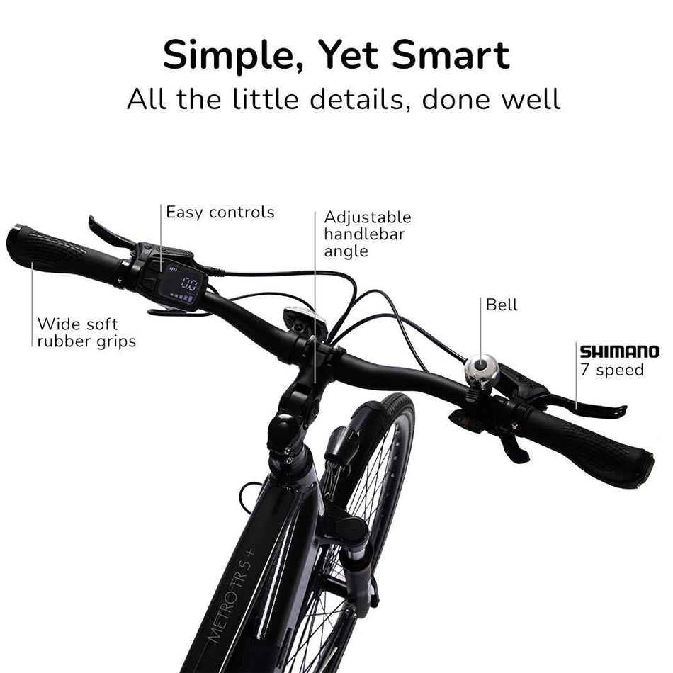 Premium Hybrid Middrive Electric Bike, Medium | Dark Grey