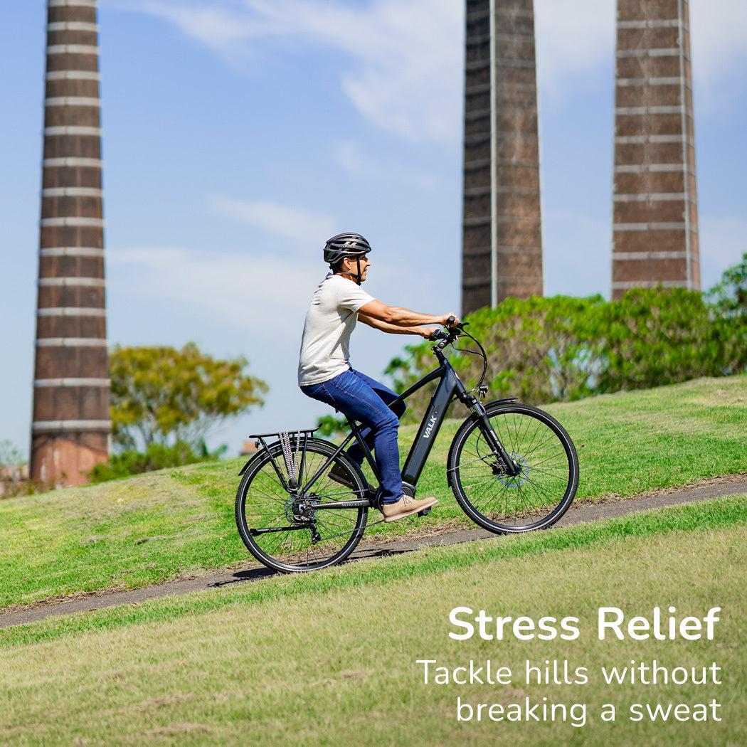 Premium Hybrid Middrive Electric Bike, Medium | Dark Grey