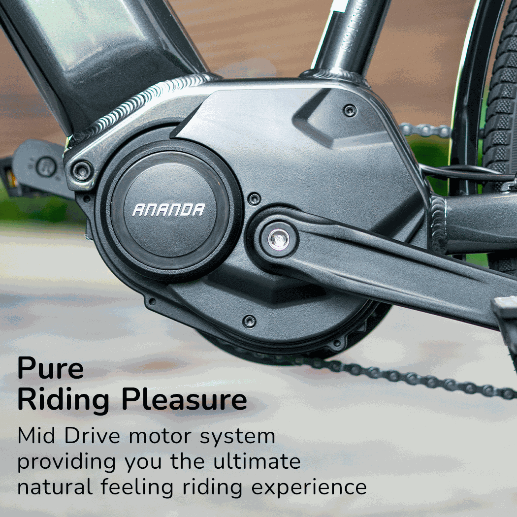 Premium Hybrid Mid Drive Motor Ebike, Step-Through, Large | Dark Grey