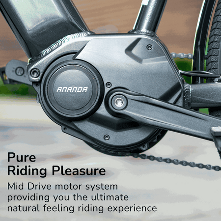 Premium Hybrid Mid Drive Motor Ebike, Step-Through, Large | Dark Grey