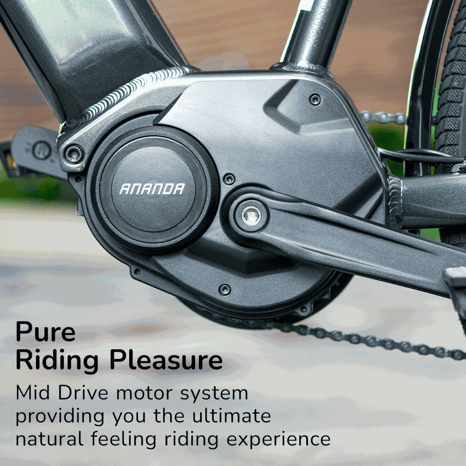 Premium Hybrid Mid Drive Motor Ebike, Step-Through, Large | Dark Grey