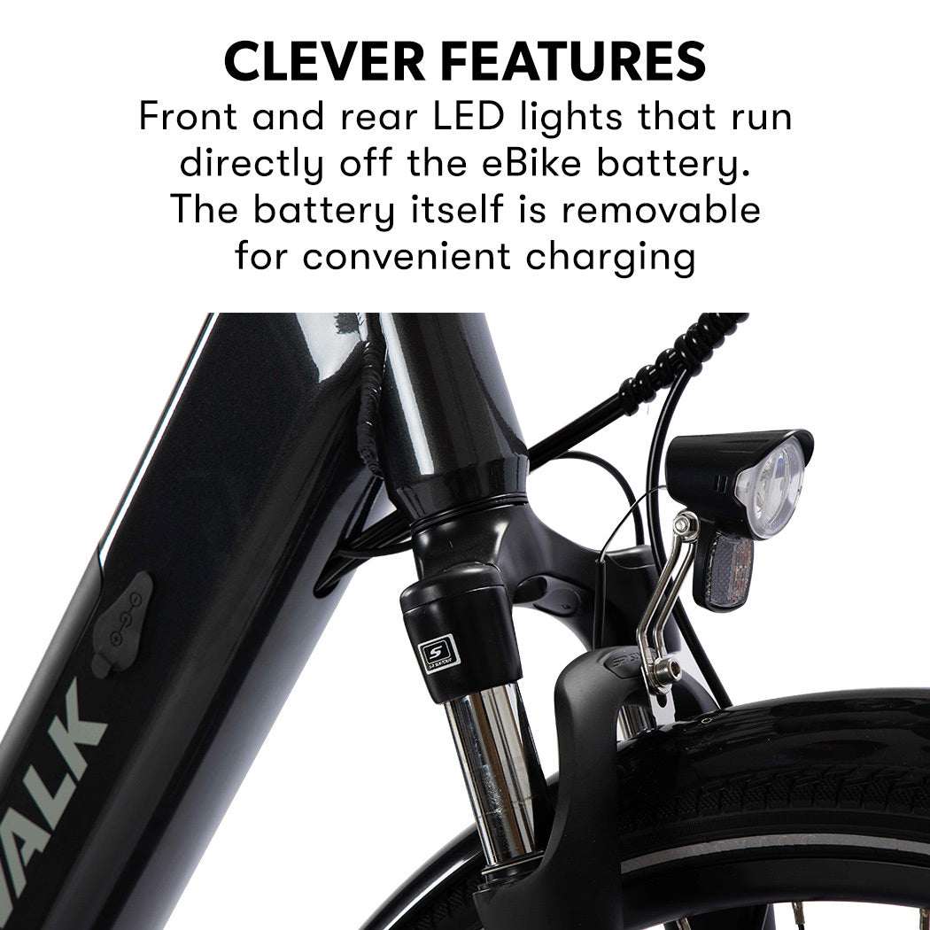 Premium Hybrid Mid Drive Motor Ebike, Step-Through, Large | Dark Grey