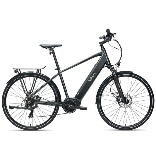 VALK Metro TR 5 + Electric Hybrid Bike, Gen II, Mid-Drive, Large, Dark Grey-BicycleLab.com.au