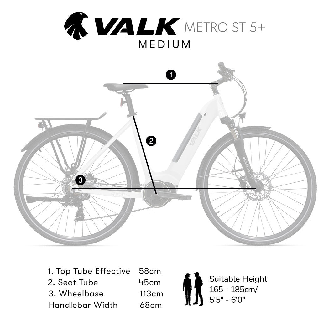 2023 Valk Metro ST 5 + Electric Bike, Mid-Drive, Step-Through, Medium, White-BicycleLab.com.au