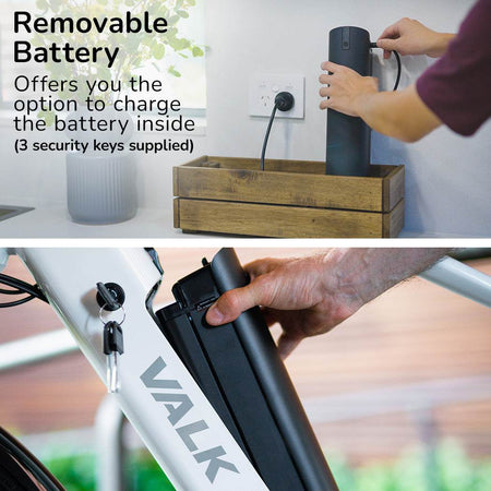 Medium Hybrid 36V Electric Bike w/ Battery | White