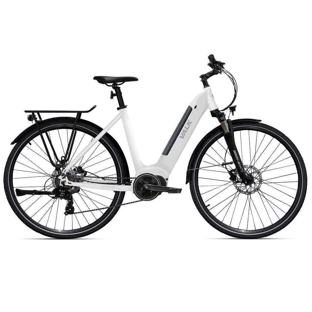 Premium Step Through Electric Bicycle, Large | White